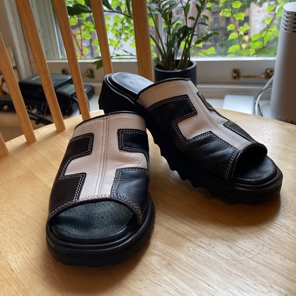 Vintage John Fluevog Leather Mod Mules 5.5/6 - Picture 3 of 7